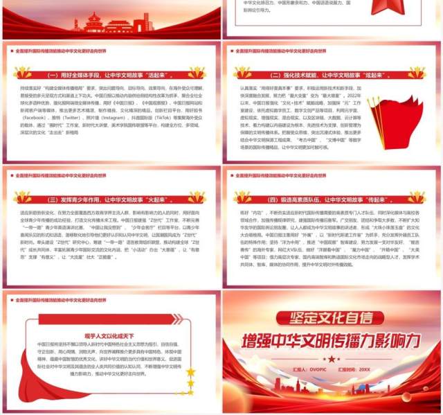 坚定文化自信增强中华文明传播力影响力PPT模板 坚定文化自信增强中华文明传播力影响力PPT模板