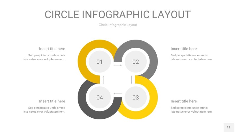 灰黄色圆形PPT信息图11