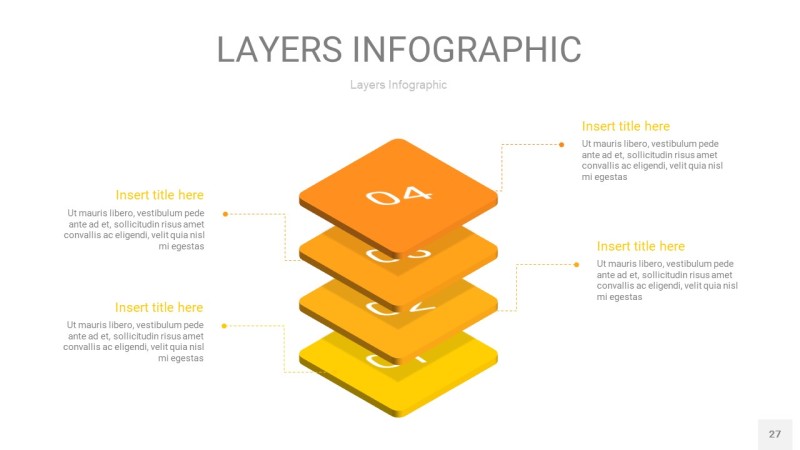 黄色3D分层PPT信息图27