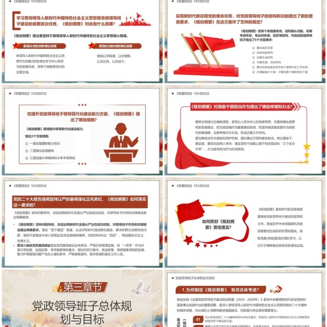 中国风全国党政领导班子建设规划纲要PPT模板 中国风全国党政领导班子建设规划纲要PPT模板