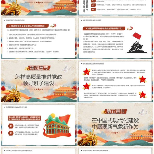 中国风全国党政领导班子建设规划纲要PPT模板 中国风全国党政领导班子建设规划纲要PPT模板