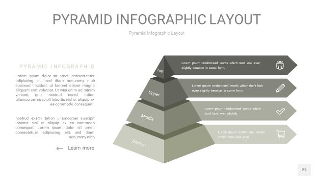 灰色3D金字塔PPT信息图表22