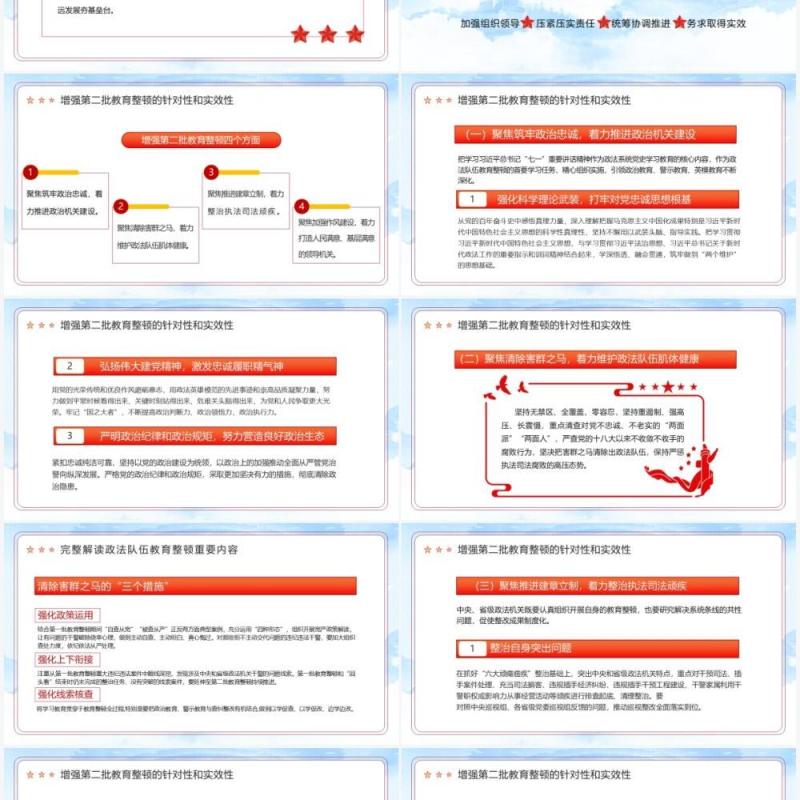 大气党政风2021开展全国政法队伍教育整顿PPT模板