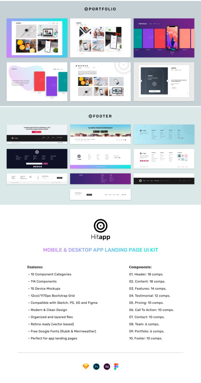 用于Sketch,Photoshop,Figma和XD的桌面和移动APP UI工具包,HitApp - 桌面和移动APP登陆页面UI工具包 用于Sketch,Photoshop,Figma和XD的桌面和移动APP UI工具包,HitApp - 桌面和移动APP登陆页面UI工具包