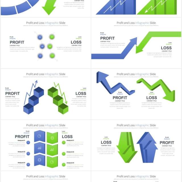 12套颜色财务报告损益表盈利与亏损可视化PPT信息图表箭头素材Profit and Loss 12套颜色财务报告损益表盈利与亏损可视化PPT信息图表箭头素材Profit and Loss