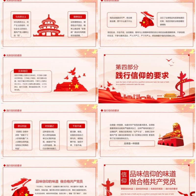 做合格共产党员品味信仰的味道专题党课动态PPT模板