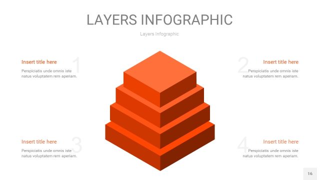 橘红色3D分层PPT信息图16