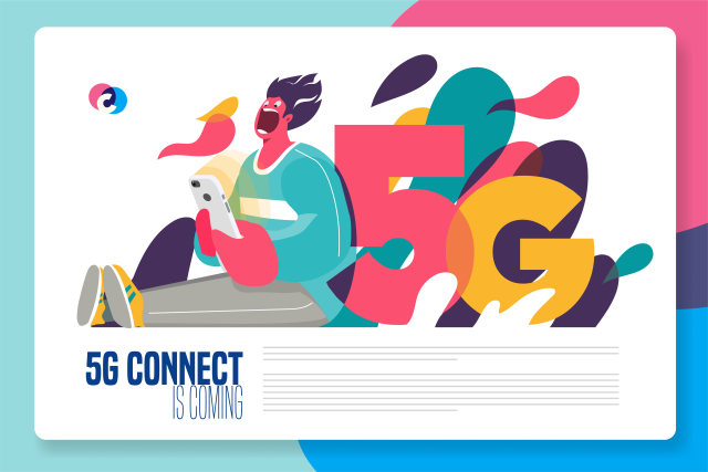 5G快速互联网连接插画素材5G fast internet connection 5G快速互联网连接插画素材5G fast internet connection