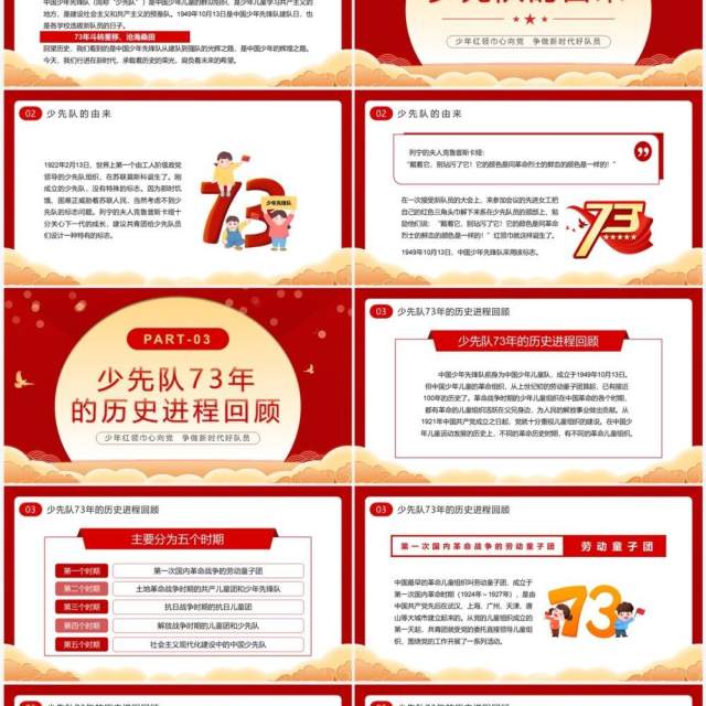 中国少先队成立73周年学习解读PPT模板 中国少先队成立73周年学习解读PPT模板