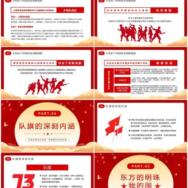 中国少先队成立73周年学习解读PPT模板 中国少先队成立73周年学习解读PPT模板