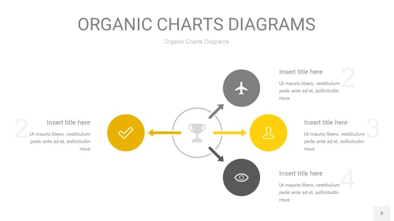 灰黄色循环PPT图表3