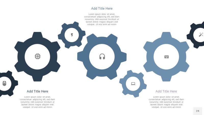 深天蓝色齿轮PPT信息图24