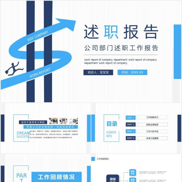 公司部门述职工作报告计划总结汇报动态PPT模板