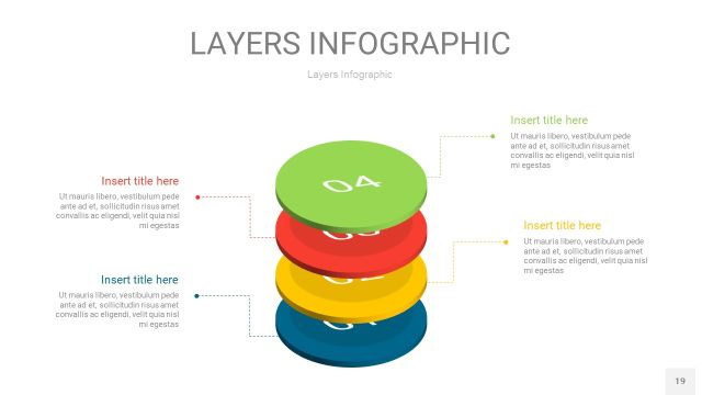 四色3D分层PPT信息图19
