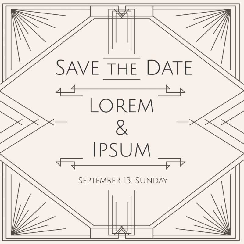 艺术装饰保存日期矢量