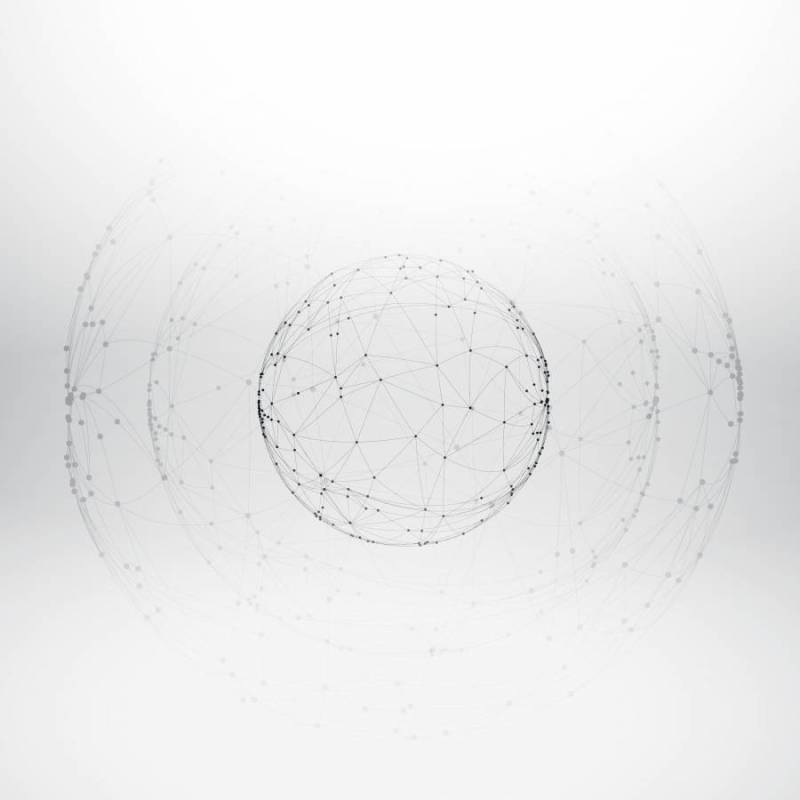 网格线框球体数字矢量设计插画