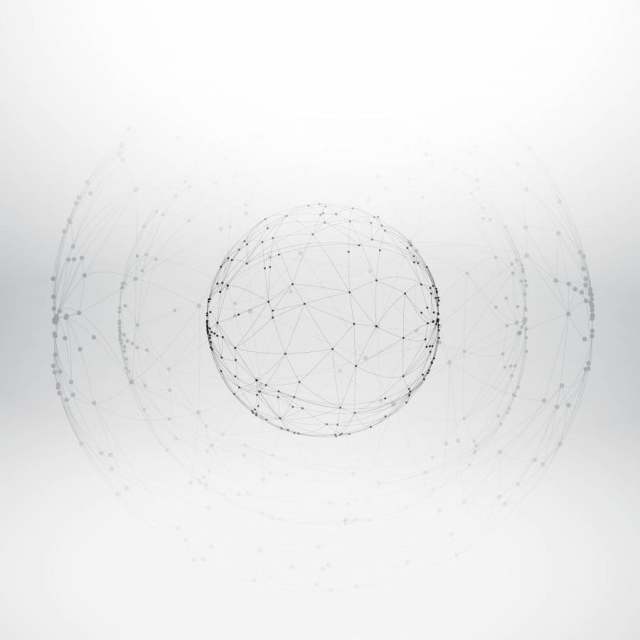 网格线框球体数字矢量设计插画