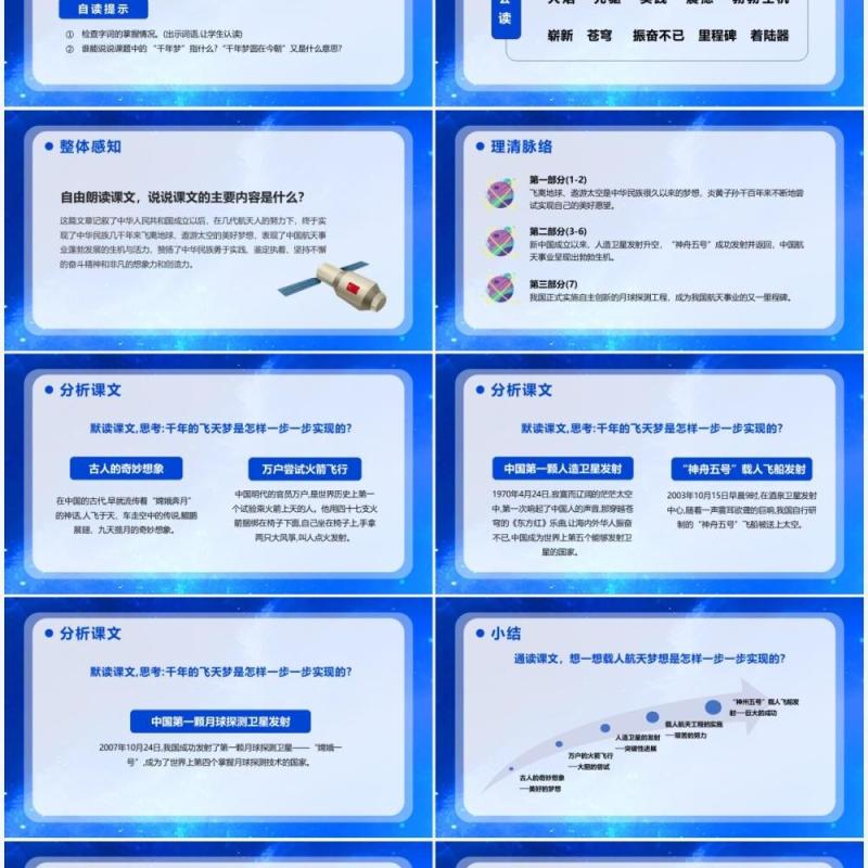 部编版四年级语文下册千年梦圆在今朝课件PPT模板