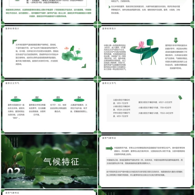 绿色简约风夏季介绍动态PPT模板