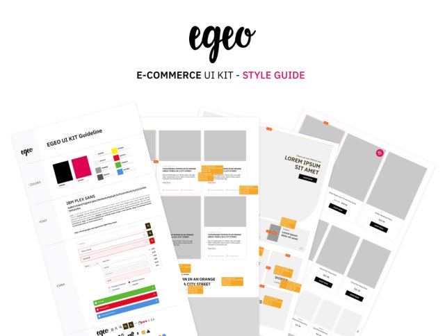 用于Sketch，Photoshop，Figma和XD的现代有用的电子商务UI工具包，EGEO电子商务UI工具包