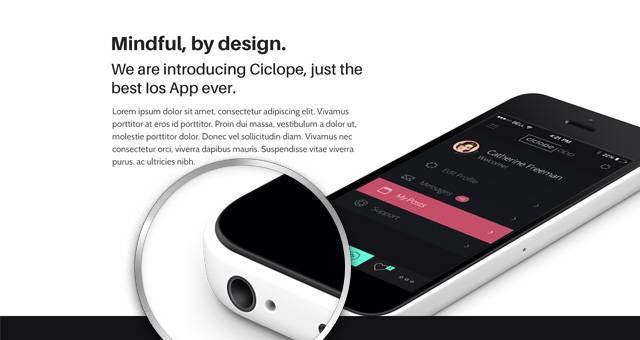 Ciclope App Psd着陆页Vol1