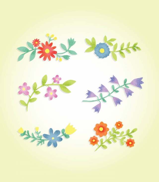  纹理鲜花矢量