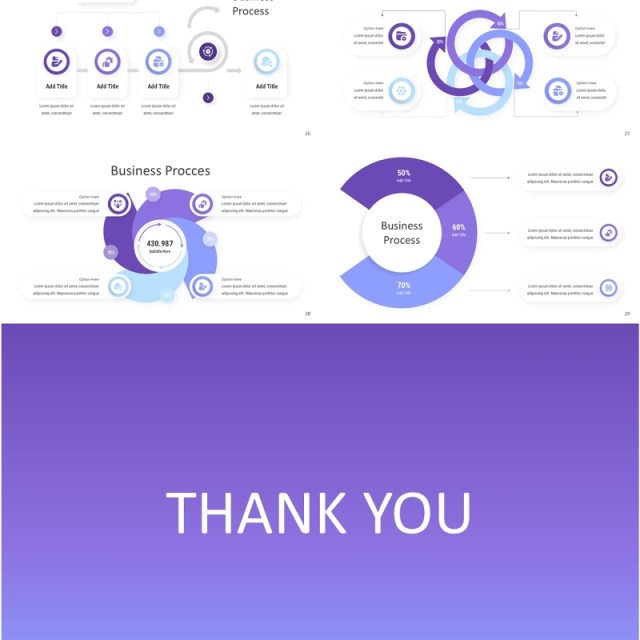 蓝色渐变商务箭头流程图PPT模板business process powerpoint