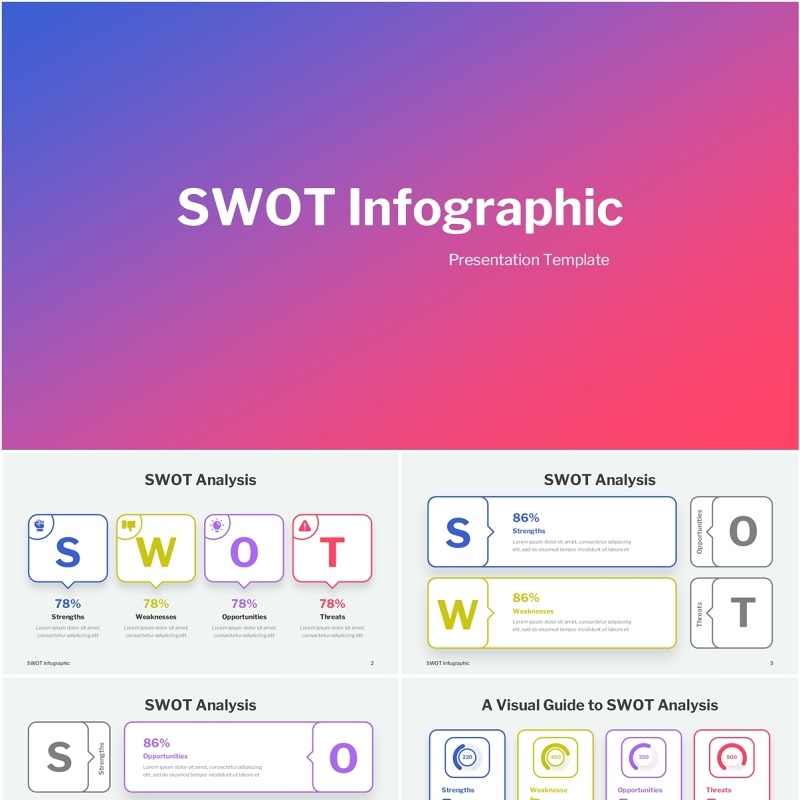 企业SWOT竞品分析PPT图表模板SWOT Infographic - Presentation Template