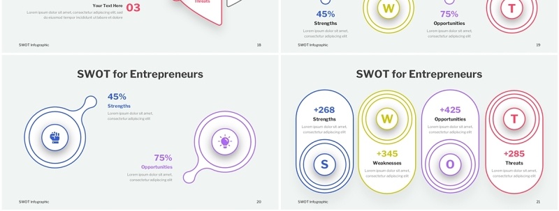 企业SWOT竞品分析PPT图表模板SWOT Infographic - Presentation Template