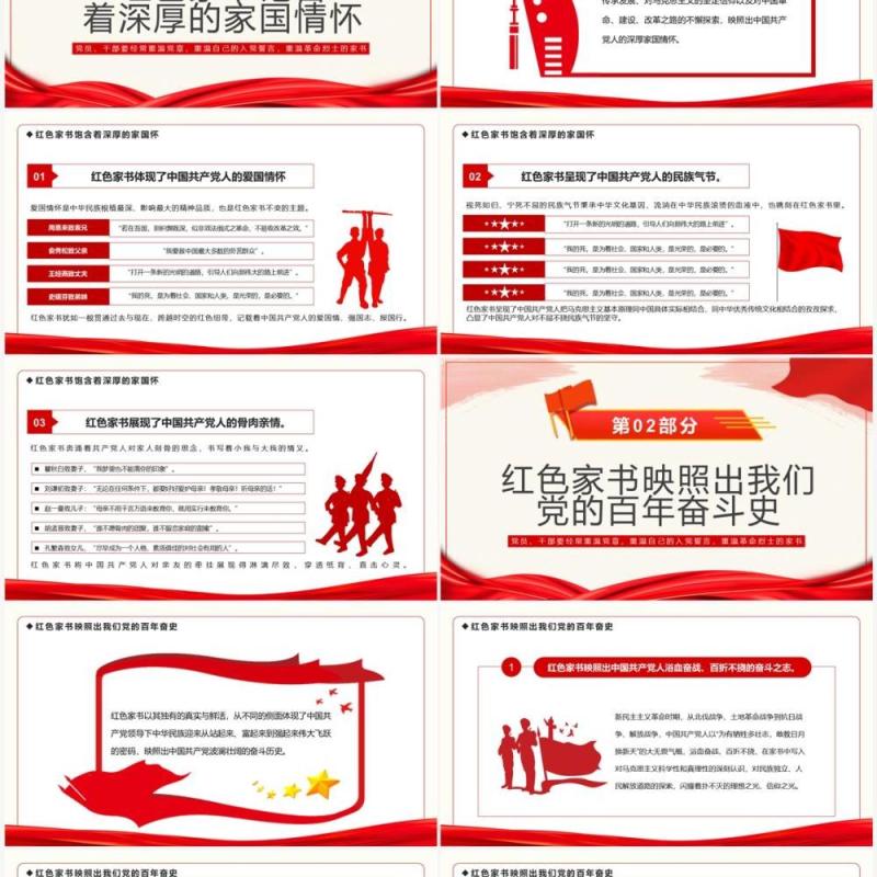 红色党政品悟红色家书赓续红色血脉PPT模板