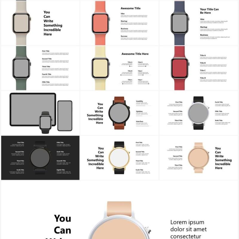 手表样机模型可插图PPT素材模板Watches