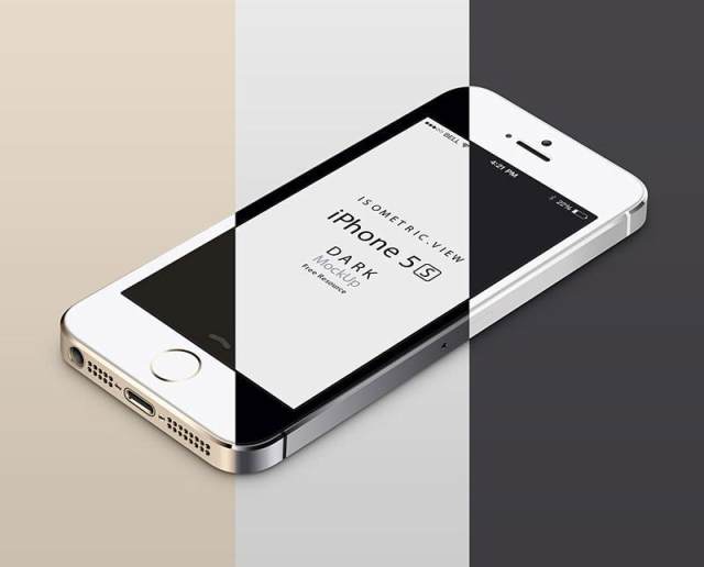 三色 iPhone 5S模型PSD