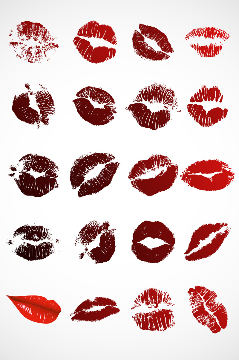 口红唇形矢量图形图标