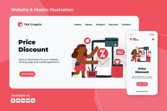 网上购物和手机价格折扣界面设计人物插画矢量素材Price Discount online shopping web and mobile 网上购物和手机价格折扣界面设计人物插画矢量素材Price Discount online shopping web and mobile
