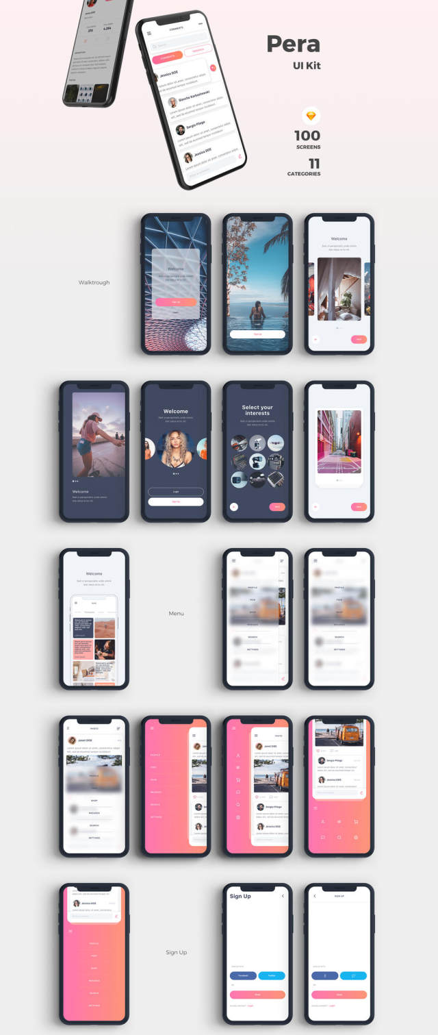 专为Sketch。,Pera UI Kit设计的高品质UI套件 专为Sketch。,Pera UI Kit设计的高品质UI套件