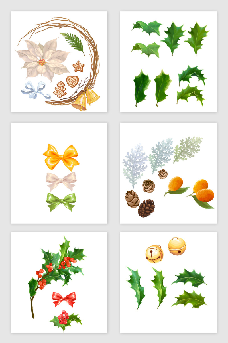 卡通植物叶片矢量元素