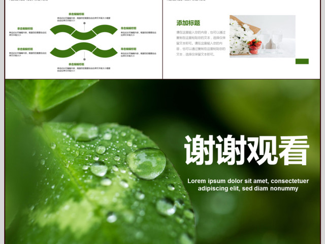 绿叶清新简约年终总结PPT动态模板 绿叶清新简约年终总结PPT动态模板