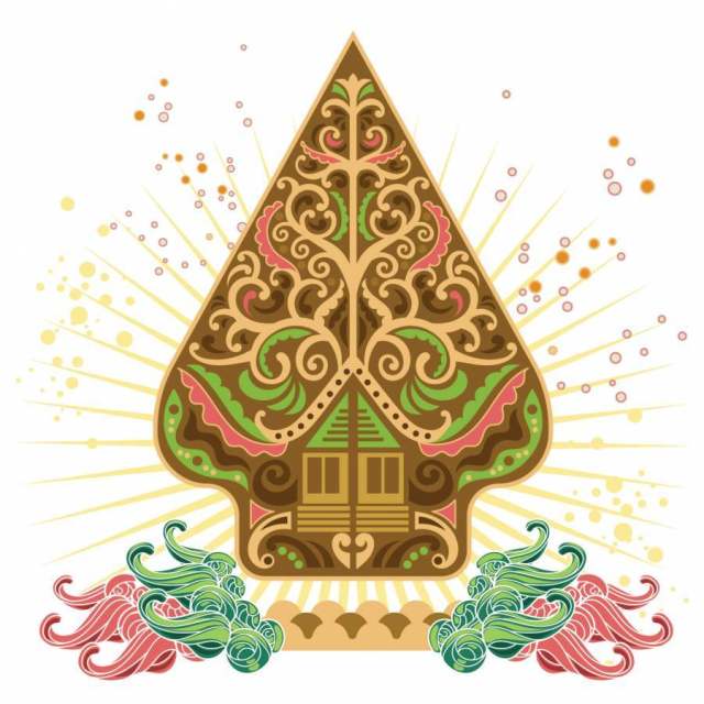 Wayang Gunungan的平面向量模式 Wayang Gunungan的平面向量模式