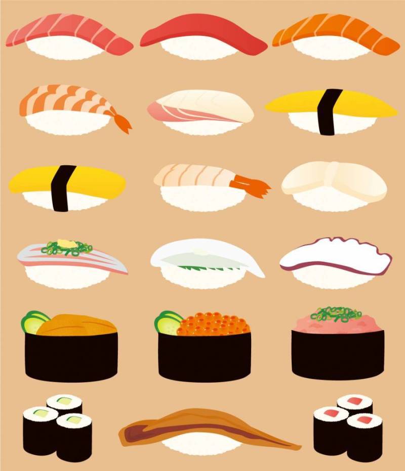 各种寿司的项目