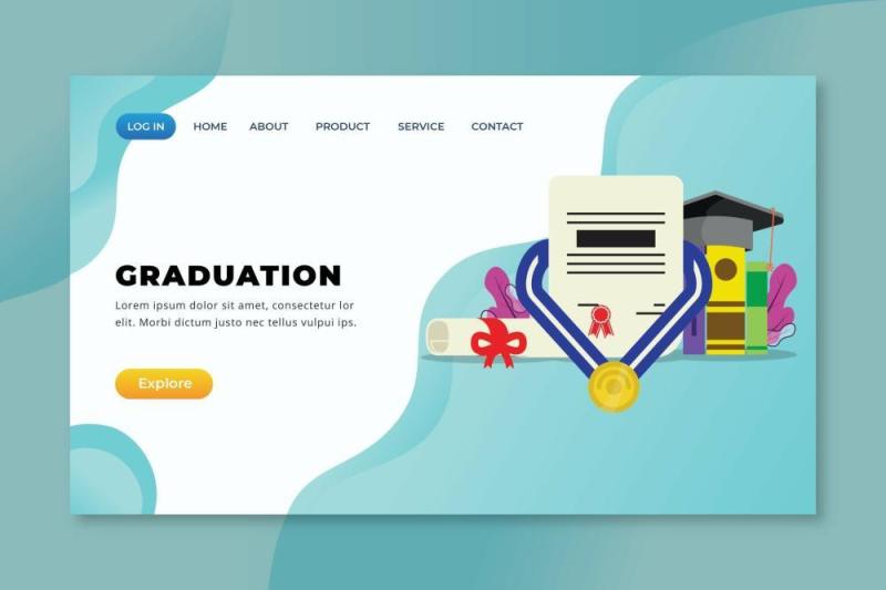 毕业典礼xd psd ai矢量登录页UI界面矢量插画设计graduation xd psd ai vector landing page