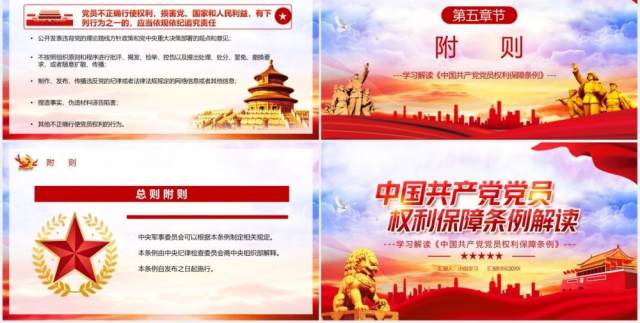 党政风中国共产党党员权利保障条例学习解读PPT模板