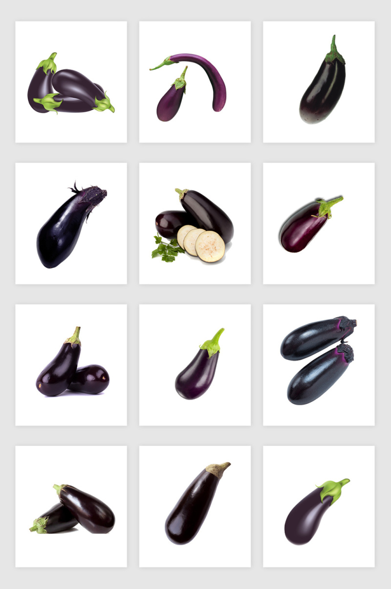 高清免抠茄子蔬菜png素材