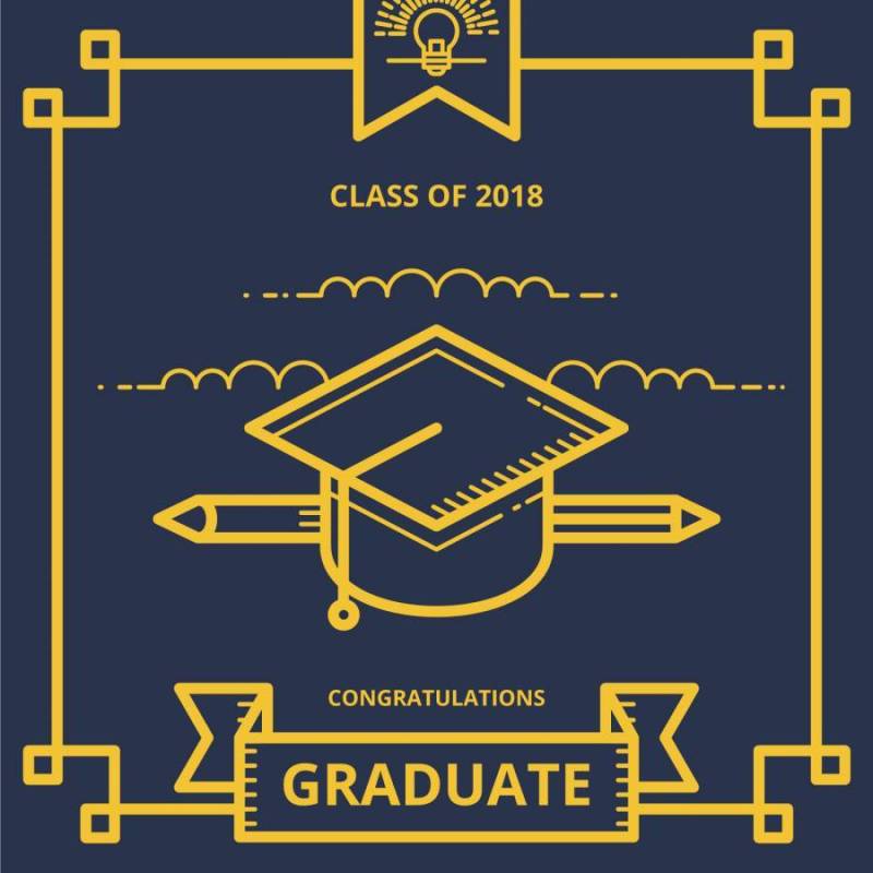 毕业卡插图与毕业帽子和文凭信件的问候