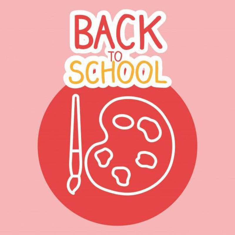 回到学校标签与调色板的颜色