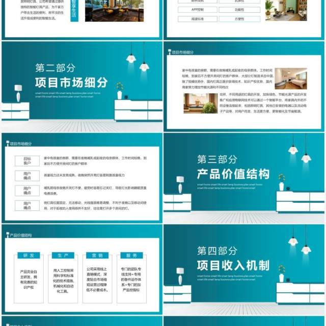 智慧家智享生活智能灯具商业策划书动态PPT模板 智慧家智享生活智能灯具商业策划书动态PPT模板