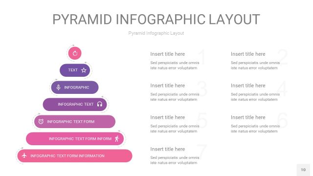 粉紫色3D金字塔PPT信息图表10