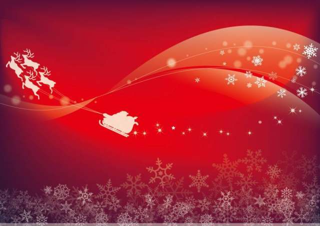 星空飞行夜空的圣诞老人·雪的水晶