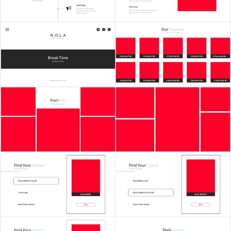 室内设计展示宣传PPT图片版式模板Nola Interior Design Powerpoint Template