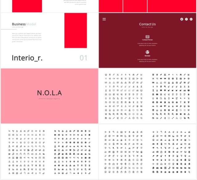 室内设计展示宣传PPT图片版式模板Nola Interior Design Powerpoint Template