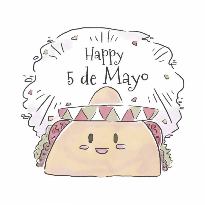 微笑对Cinco De Mayo的逗人喜爱的墨西哥炸玉米饼